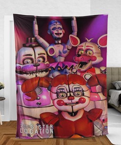 Horror Video Game Fan Gift, Five Nights At Freddy's Sister Location Comfy Sofa Throw Bed Set for Teens