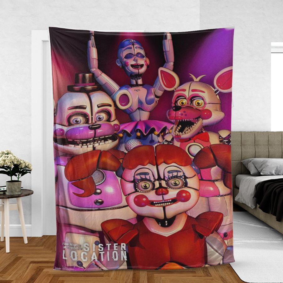 Horror Video Game Fan Gift, Five Nights At Freddy's Sister Location Comfy Sofa Throw Bed Set for Teens