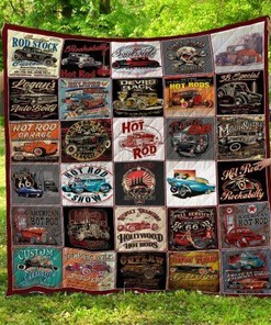 Hot-Rods Vintage Quilt Blanket - Ideal for Car Enthusiasts