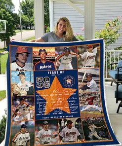 Houston Astros 58 Years Quilt Bedding Set I1D1 with Quilt Blanket