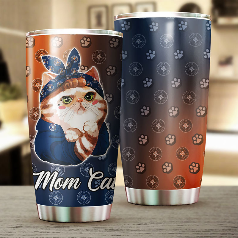 Houston Astros Cat Mom MLB Tumbler for Feline Fanatics - Image 2