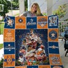 Houston Astros Christmas Quilt Blanket that Says Never Settle