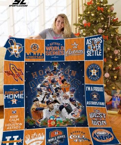 Houston Astros Christmas Tree Quilt Bedding Set - Ideal for Baseball Fans