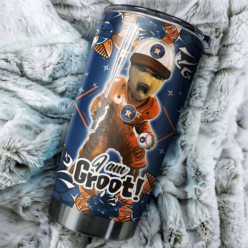 Houston Astros MLB Tumbler with Marvel's "I Am Groot" Personalization