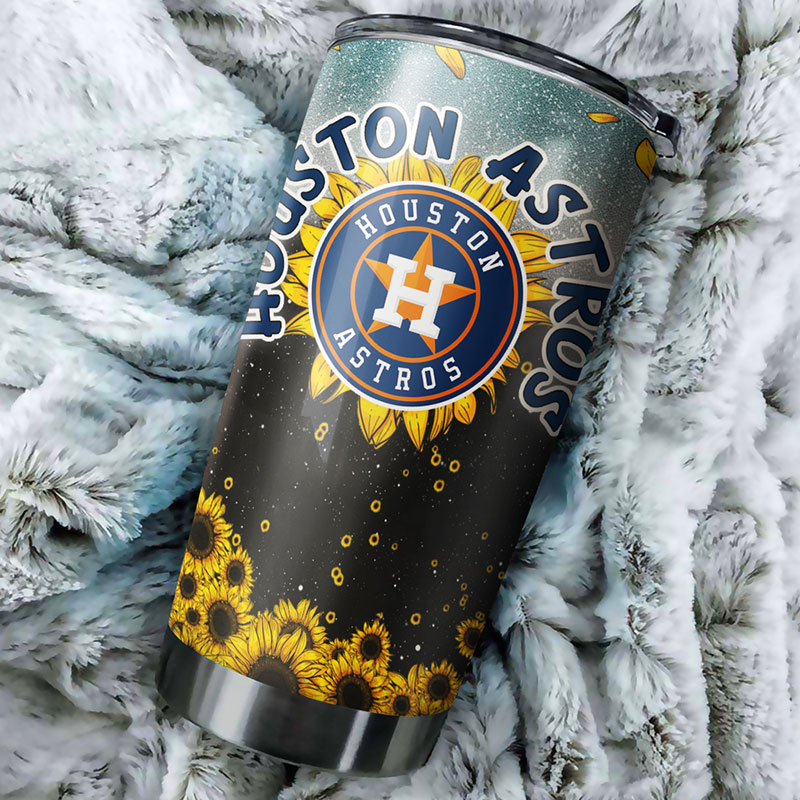 Houston Astros MLB Tumbler with Sunflower Design for Baseball Fans - Image 2