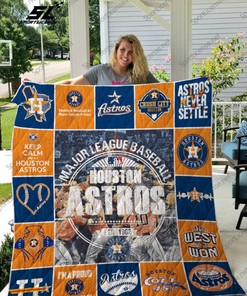 Houston Astros Never Settle Quilt Blanket - Show Your Support for MLB Teams