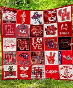 Houston Cougars Ncaa Quilt Bedding Set with Soft Quilt Blanket for Fans