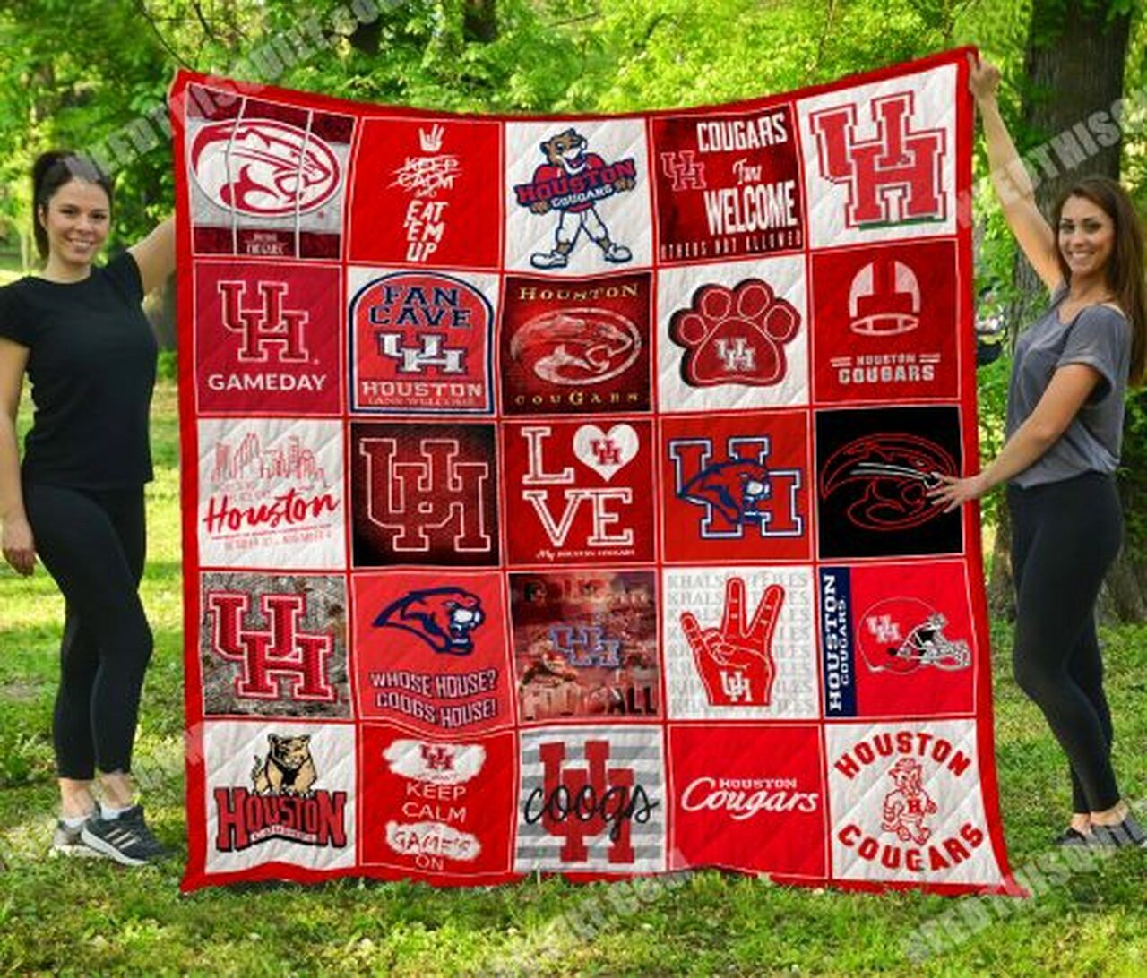 Houston Cougars Ncaa Quilt Bedding Set with Soft Quilt Blanket for Fans