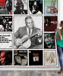 Howlin' Wolf Albums Collection Quilt Blanket for Blues Fans
