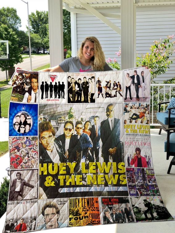 Huey Lewis & The News Greatest Hits Collection Vintage Quilt Blanket Bed Set for Girls