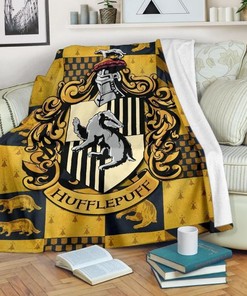 Hufflepuff House Fleece Blanket: Premium Comfy Sofa Throw Blanket for Harry Potter Fans