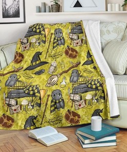 Hufflepuff House Harry Potter Fleece Blanket with a Unique Design