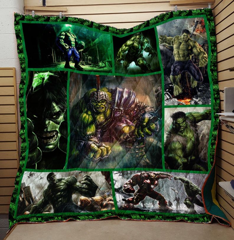 Hulk Fabric Quilt Blanket DUP1 with Marvel Comics Art Style