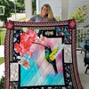Hummingbird Hibiscus Floral Quilt Bedding Set for Nature Lovers