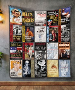 Hunter S. Thompson Books Tribute Quilt Blanket