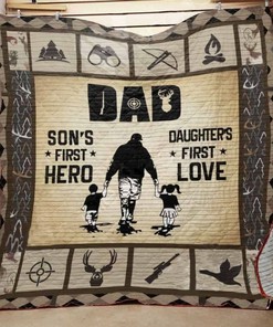 Hunting Dad - Son's First Hero - Quilt Bedding Set for Hunting Lovers