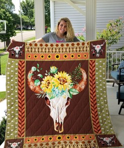 Hunting-themed Sunflower Quilt Blanket For Outdoor Lovers
