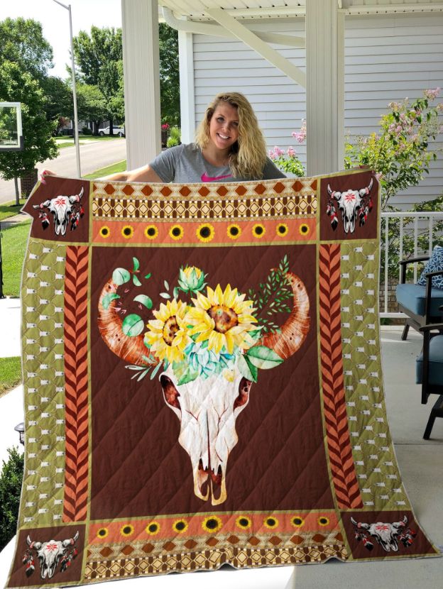 Hunting-themed Sunflower Quilt Blanket For Outdoor Lovers
