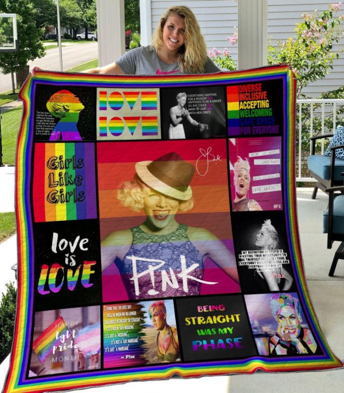 Hvt080621 Quilt Bedding Set for Girls P!Nk with Quilt Blanket