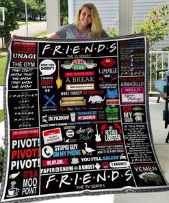 Hvt300515 Quilt Blanket Friends: Quilt Bedding Set with Fleece Blanket for Friends Fans