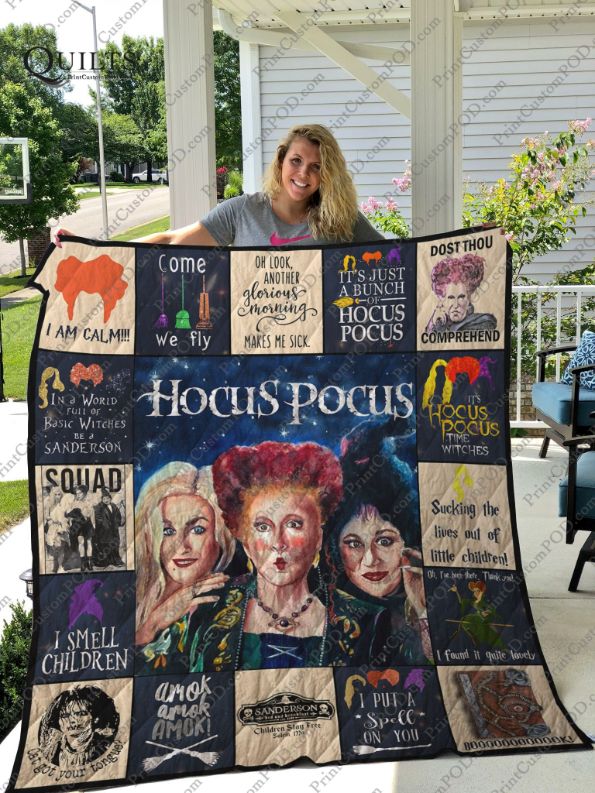 I Am Calm Hocus Pocus Ver Collected Collection Quilt Blanket with Witchy Theme