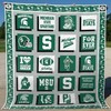 I Bleed Spartan Green Michigan State Spartans Ncaa Quilt Bedding Set