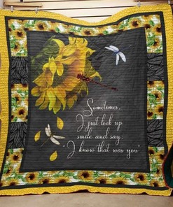 I Know It Was You Dragonfly Sunflower Lo Quilt Blanket - Playful and Whimsical Blanket for Your Home