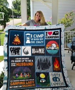 I Love Camping Happy Campers Quilt Bedding Set for Adventurers