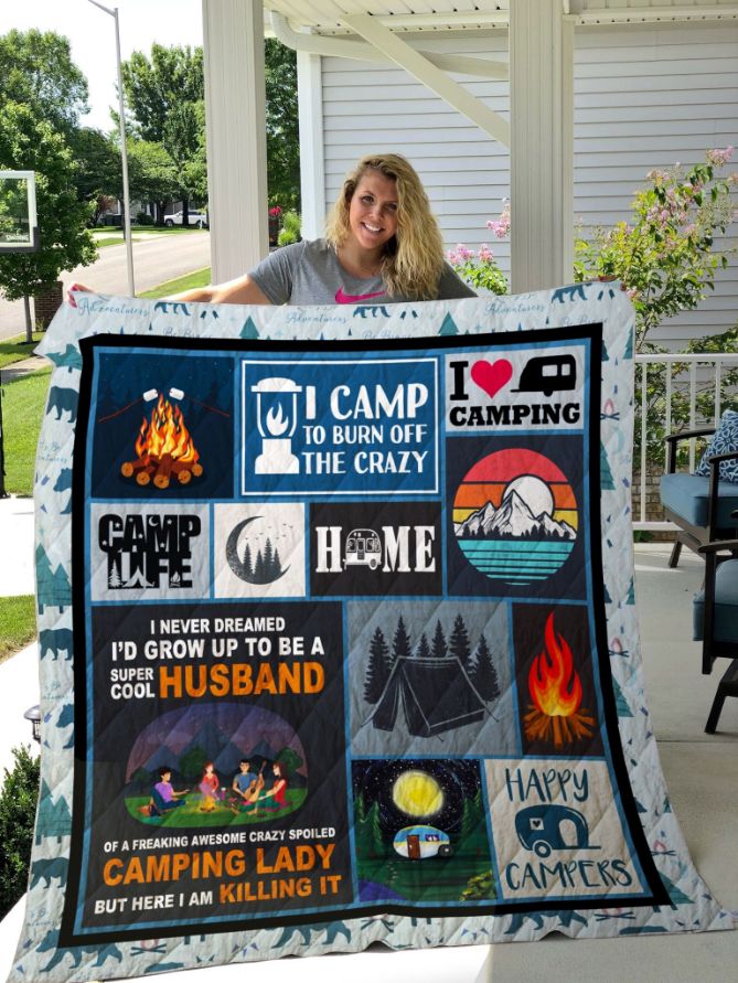 I Love Camping Happy Campers Quilt Bedding Set for Adventurers