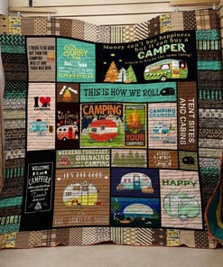 I Love Camping: Quilt Bedding Set with Fleece Blanket for Nature Lovers