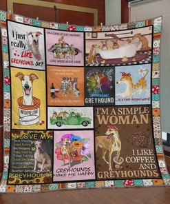I Love Coffee And Greyhounds - Get Cozy With This Quilt Blanket