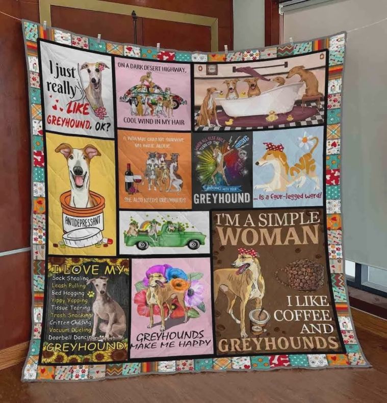 I Love Coffee And Greyhounds - Get Cozy With This Quilt Blanket
