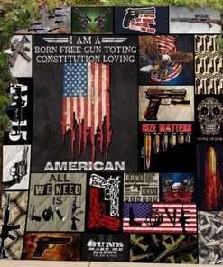 I Love Guns Quilt Bedding Set - A Tribute to Gun Enthusiasts