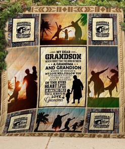 I Love My Grandson Quilt Bedding Set for Grandmothers