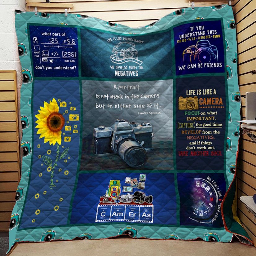 I Love Photography, Love Camera Quilt Bedding Set for Girls