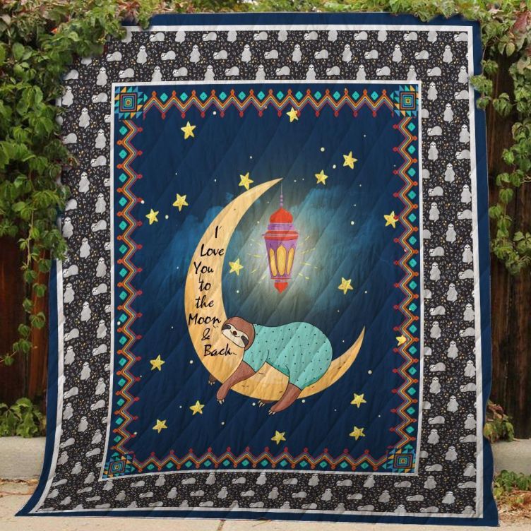 I Love Sloth Quilt Bedding Set - Fun and Cute Design for Sloth Lovers and Enthusiasts