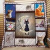 I Love You To The Moon Cat Lo Quilt Blanket - An Adorable Blanket for Your Bedtime