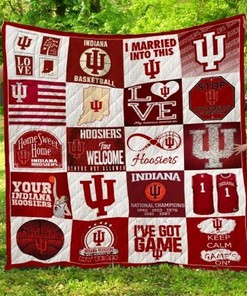 I Married Into This NCAA Indiana Hoosiers Loved Quilt Blanket for Couples