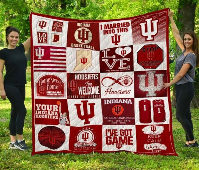 I Married Into This NCAA Indiana Hoosiers Loved Quilt Blanket for Couples