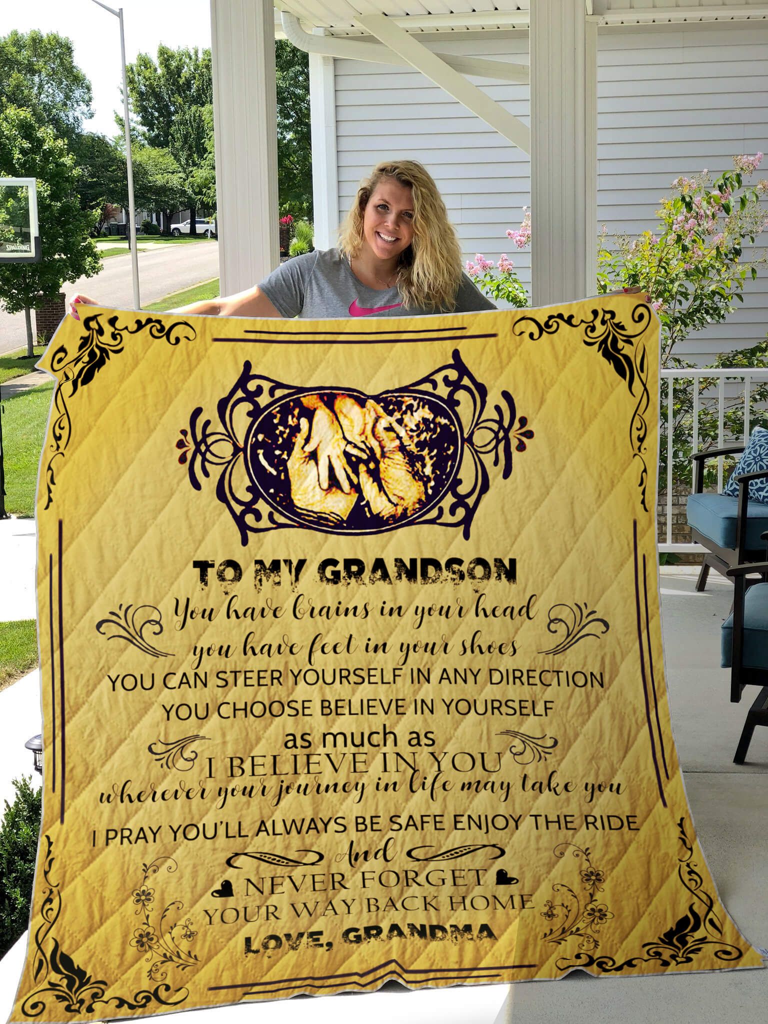 I Pray You'll Always Be Safe Enjoy The Ride Personalized Quilt Blanket for Nurturing People