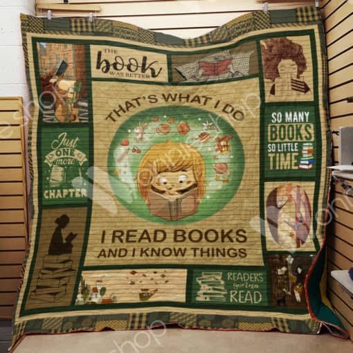 I Read Books and I Know Things Quilt Bedding Set with Cute Design