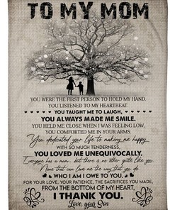 I Thank You Fleece Blanket Quilt Blanket for Mom - Mother's Day Gift from Son To Mom