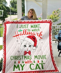 I Want To Watch Hallmark Christmas Movies And Cat Quilt Bedding Set for Girls