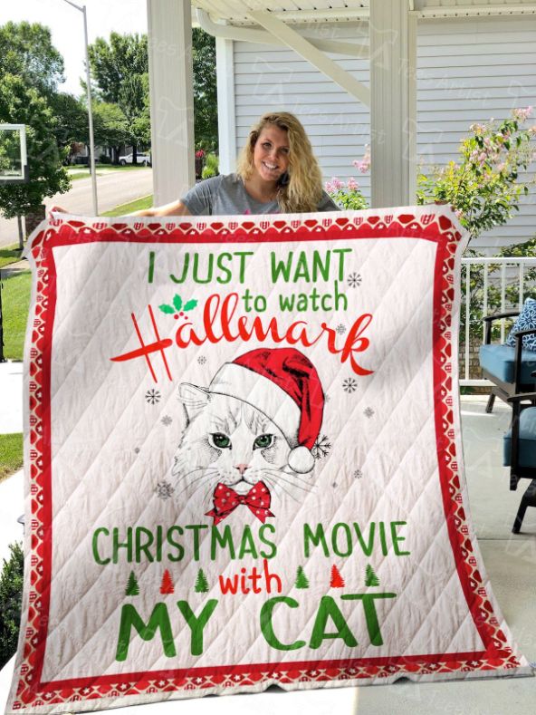 I Want To Watch Hallmark Christmas Movies And Cat Quilt Bedding Set for Girls