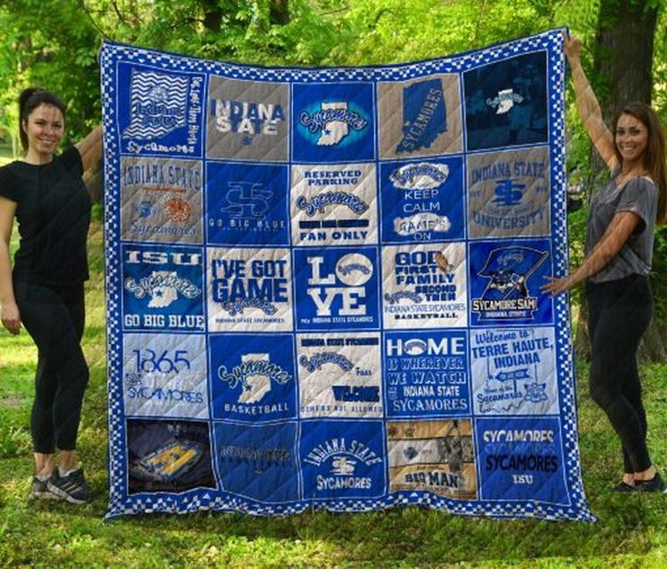 ISU NCAA Indiana State Sycamores Collection Collected Quilt Bedding Set
