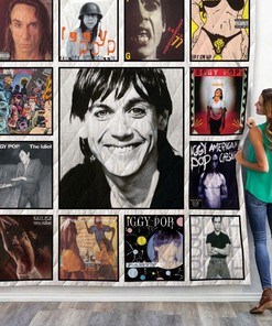 Iggy Pop Albums Quilt Blanket, Perfect for Punk Rock Enthusiasts