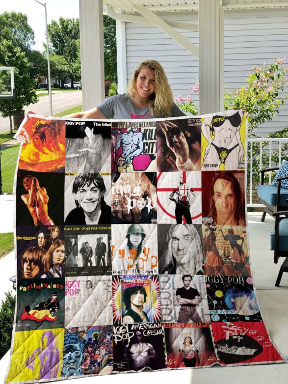 Iggy Pop Collected Quilt Blanket with Punk Rock Artwork