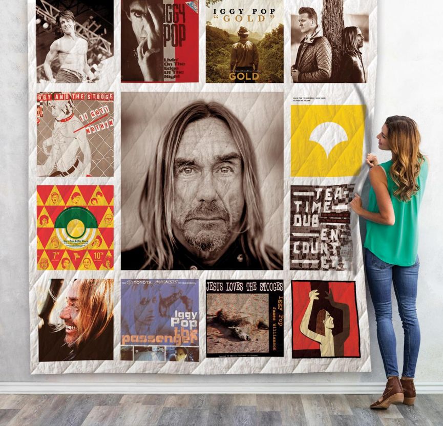 Iggy Pop Quilt Blanket 01 - Soft and Cozy Blanket for Music Fans