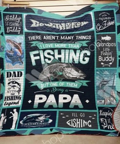 I'll Go Fishing Fishing Papa Quilt Bedding Set - Perfect For Fathers And Grandfathers Who Love Fishing