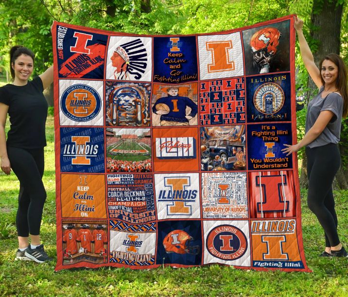 Illinois Fighting Illini - Perfect Quilt Bedding Set for Fans
